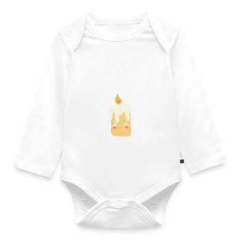 Lustiges Kerzen-Wortspiel Kerzendesigner - Baby Bio-Langarm-Body - Weiß - Vorne