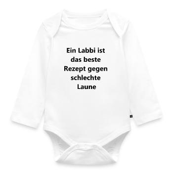 Labrador Love Geschenk - Baby Bio-Langarm-Body - Weiß - Vorne