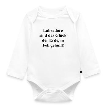 Cadeau personnalisable pour les propriétaires de Labrador - Body Bébé bio manches longues - blanc - Devant