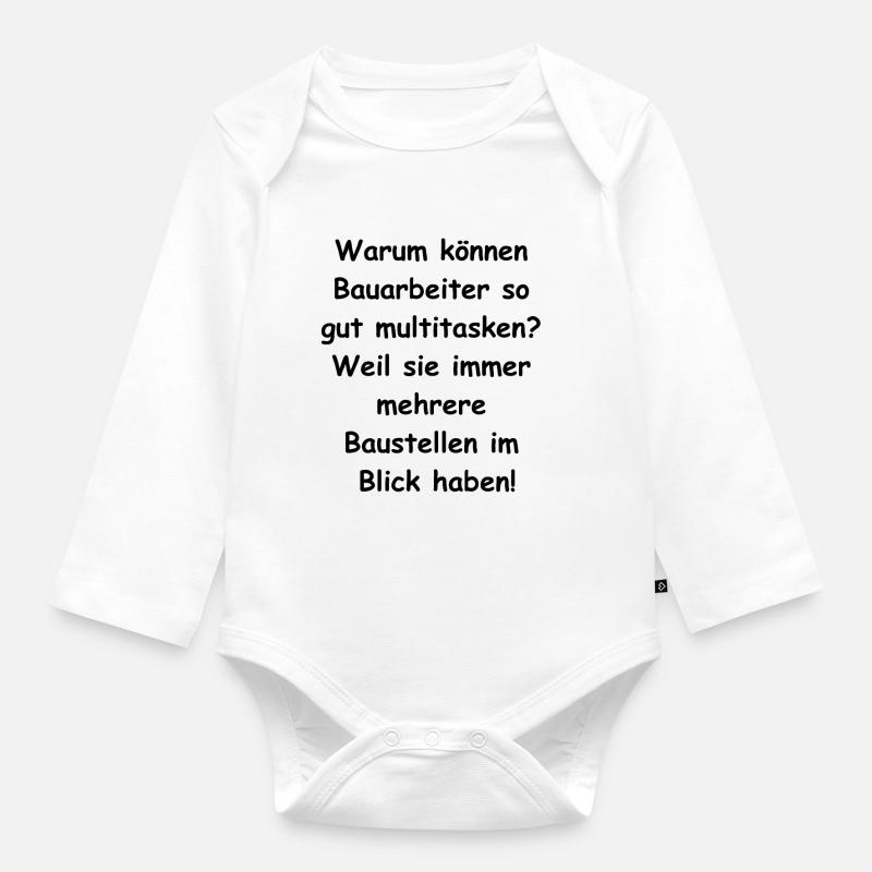 Multitasking Geschenk - Baby Bio-Langarm-Body - Weiß