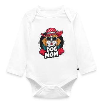 Süßer Hund mit Hut und Sonnenbrille Hundeliebhaber - Baby Bio-Langarm-Body - Weiß - Vorne
