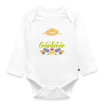 Landscaper Hobby Gardener Gardening - Official Gar - Organic Longsleeve Baby Bodysuit - white - Front