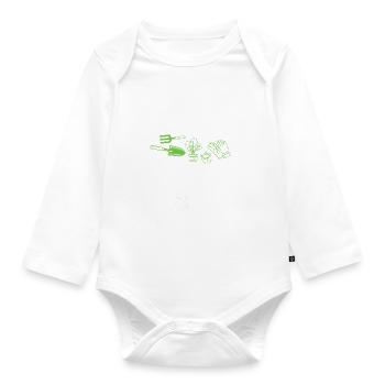 Dogs Gardening Coffee - Hobby Gardener & Cat Lover - Organic Longsleeve Baby Bodysuit - white - Front