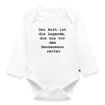 Gift for the Lifesaver - Organic Longsleeve Baby Bodysuit - white - Front