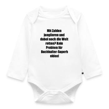 Cadeau de super-héros comptable - Body Bébé bio manches longues - blanc - Devant