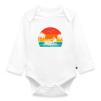 Jetskiing jet ski Jetski Lover Jetski Racing - Organic Longsleeve Baby Bodysuit - white - Front