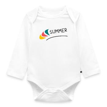 HOLIDAY. HAPPY HOLIDAYS. MISTRESS. MASTER. TEACHER - Organic Longsleeve Baby Bodysuit - white - Front