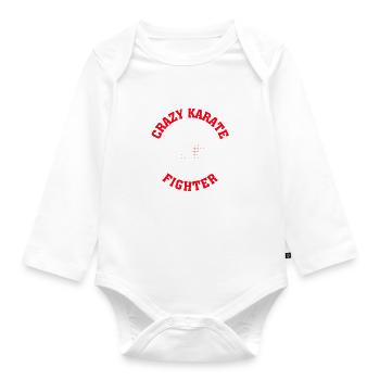 Crazy Karate Fighter - Karate Fighting Karate Figh - Body Bébé bio manches longues - blanc - Devant