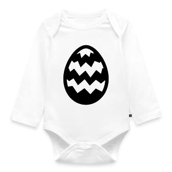 Easter Egg - Organic Longsleeve Baby Bodysuit - white - Front