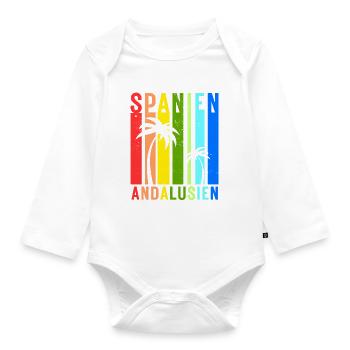 Andalusien Spanien Urlaub Idee - Baby Bio-Langarm-Body - Weiß - Vorne