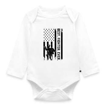 Judo Fighter Best Fighter Ever - Judo - Organic Longsleeve Baby Bodysuit - white - Front