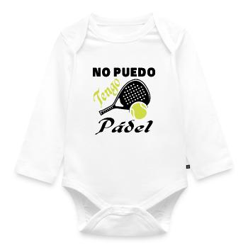 Ich kann keine Padel-Padel-Athleten haben - Baby Bio-Langarm-Body - Weiß - Vorne