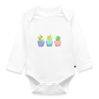 Life is better in the garden - Funny Gardening - Organic Longsleeve Baby Bodysuit - white - Front