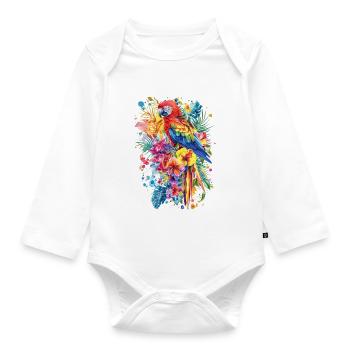 Design à Hawaï - Body Bébé bio manches longues - blanc - Devant