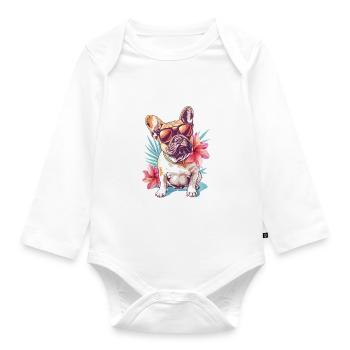 Petit ami - Body Bébé bio manches longues - blanc - Devant
