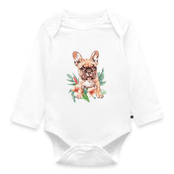 Bouledogue Français - Body Bébé bio manches longues - blanc - Devant