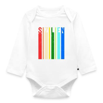 Sizilien Italien Urlaub Sicilia Idee - Baby Bio-Langarm-Body - Weiß - Vorne