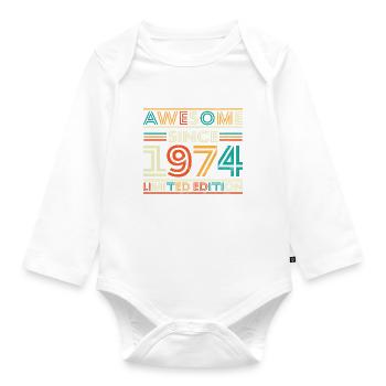 Impressive since 1974 - Organic Longsleeve Baby Bodysuit - white - Front