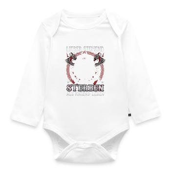 Better to die standing than to live kneeling - Organic Longsleeve Baby Bodysuit - white - Front