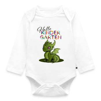 Hallo Kindergarten - Baby Bio-Langarm-Body - Weiß - Vorne
