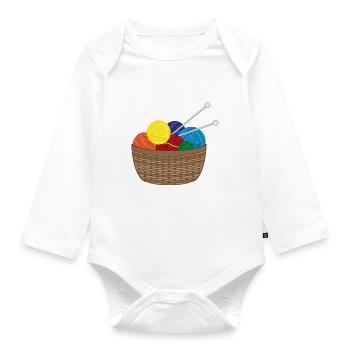 Just one more ball of yarn I promise - Crocheter - Organic Longsleeve Baby Bodysuit - white - Front