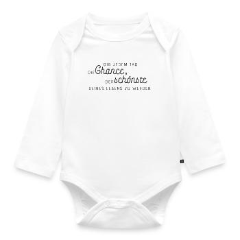 Abstract color explosion on canvas - Organic Longsleeve Baby Bodysuit - white - Front
