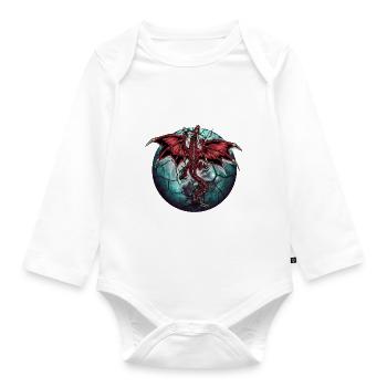 Dragon Dragon Planet Planet - Organic Longsleeve Baby Bodysuit - white - Front