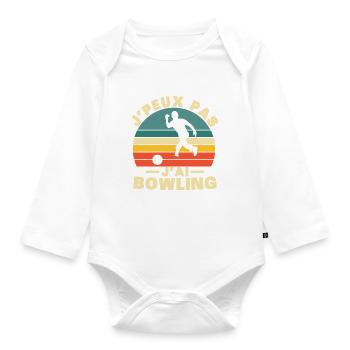 Ich kann nicht bowlen - Baby Bio-Langarm-Body - Weiß - Vorne