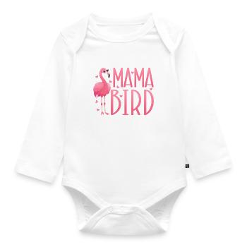 Flamingo Mama Bird Flamingo Mom Flamingo - Organic Longsleeve Baby Bodysuit - white - Front