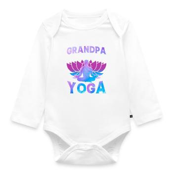 Papi est mon nom Le yoga est mon jeu - Yoga - Body Bébé bio manches longues - blanc - Devant