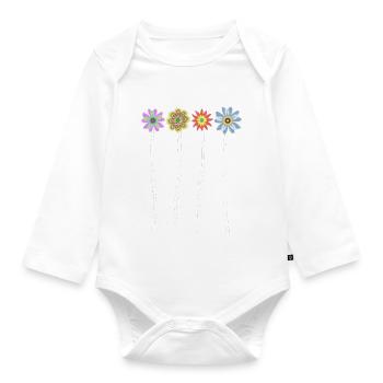 Just One More Plant and Flower Power Shirt - Organic Longsleeve Baby Bodysuit - white - Front