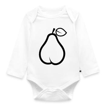 pear - Organic Longsleeve Baby Bodysuit - white - Front