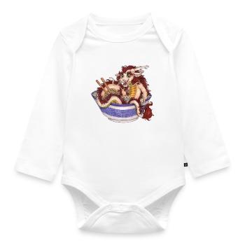 Witziger Ramen Nudel Drache Essen Japan Geschenk - Baby Bio-Langarm-Body - Weiß - Vorne