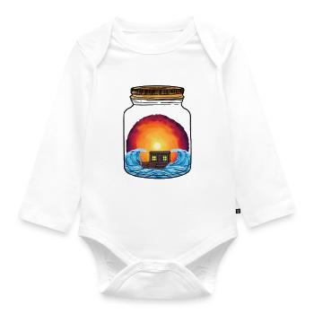 Boot Boote Schiff Schiffe - Baby Bio-Langarm-Body - Weiß - Vorne
