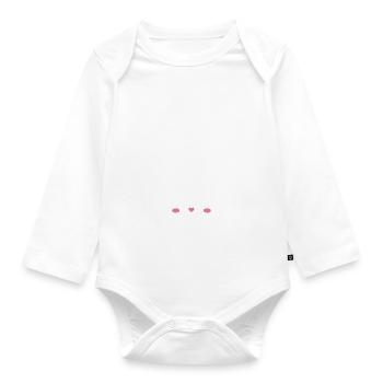 Bunny Easter Saying Gift - Organic Longsleeve Baby Bodysuit - white - Front
