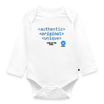 Authentisches Original der Art - Baby Bio-Langarm-Body - Weiß - Vorne