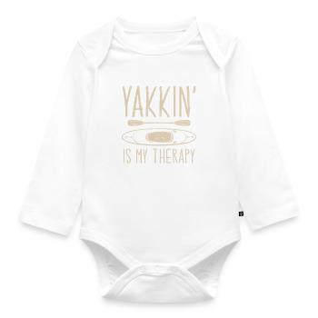 Yakkin is my therapy - Kayaker Kayaking Lover - Organic Longsleeve Baby Bodysuit - white - Front