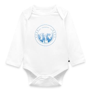 I have two titles Kitesurfing Legend & Dad - Organic Longsleeve Baby Bodysuit - white - Front