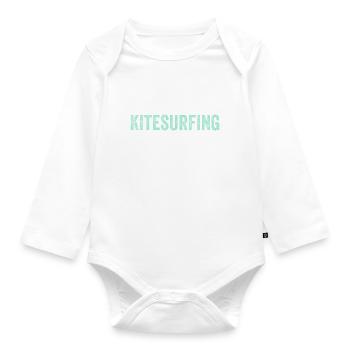 Best Kitesurfing Daddy Ever - Kitesurfer Daddy - Baby Bio-Langarm-Body - Weiß - Vorne