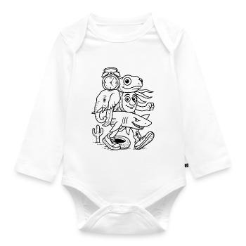 Italian Brain rot - top tier - Organic Longsleeve Baby Bodysuit - white - Front