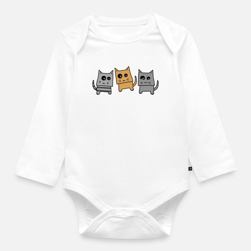 Promenade du chat - Body Bébé bio manches longues - blanc