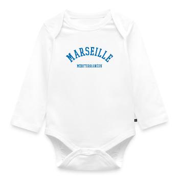Marseille Mediterranean France - Organic Longsleeve Baby Bodysuit - white - Front
