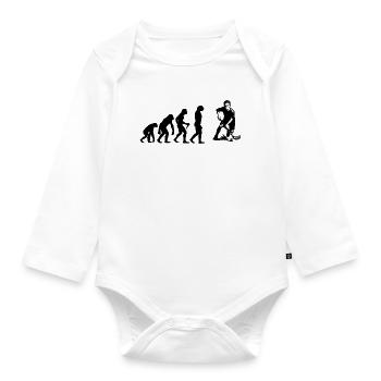 Floorball Stil für jeden Anlass - Baby Bio-Langarm-Body - Weiß - Vorne