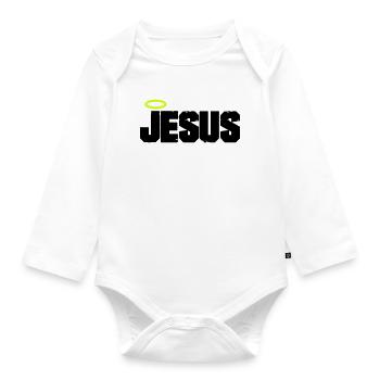 Jesus Christ - Organic Longsleeve Baby Bodysuit - white - Front