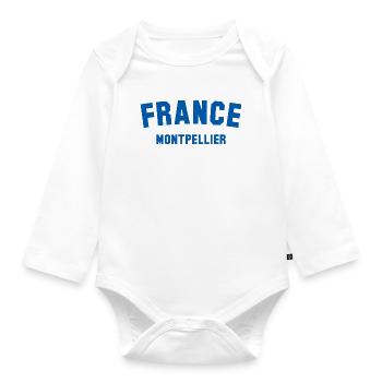 Montpellier, France, France - Body Bébé bio manches longues - blanc - Devant