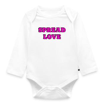 Spread Love Bold Typography - Organic Longsleeve Baby Bodysuit - white - Front