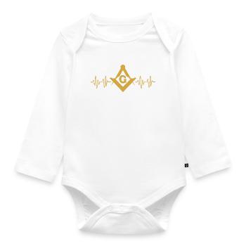 Freimaurer Illuminati - Baby Bio-Langarm-Body - Weiß - Vorne