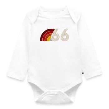 Vintage Astro 60 Jahre Sixties Party 1966 - Baby Bio-Langarm-Body - Weiß - Vorne