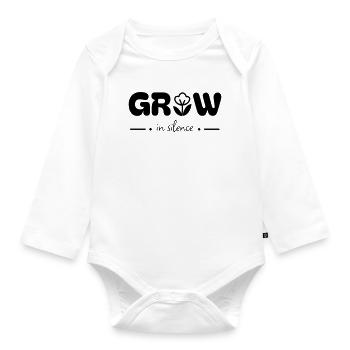 Grow in Silence - Organic Longsleeve Baby Bodysuit - white - Front