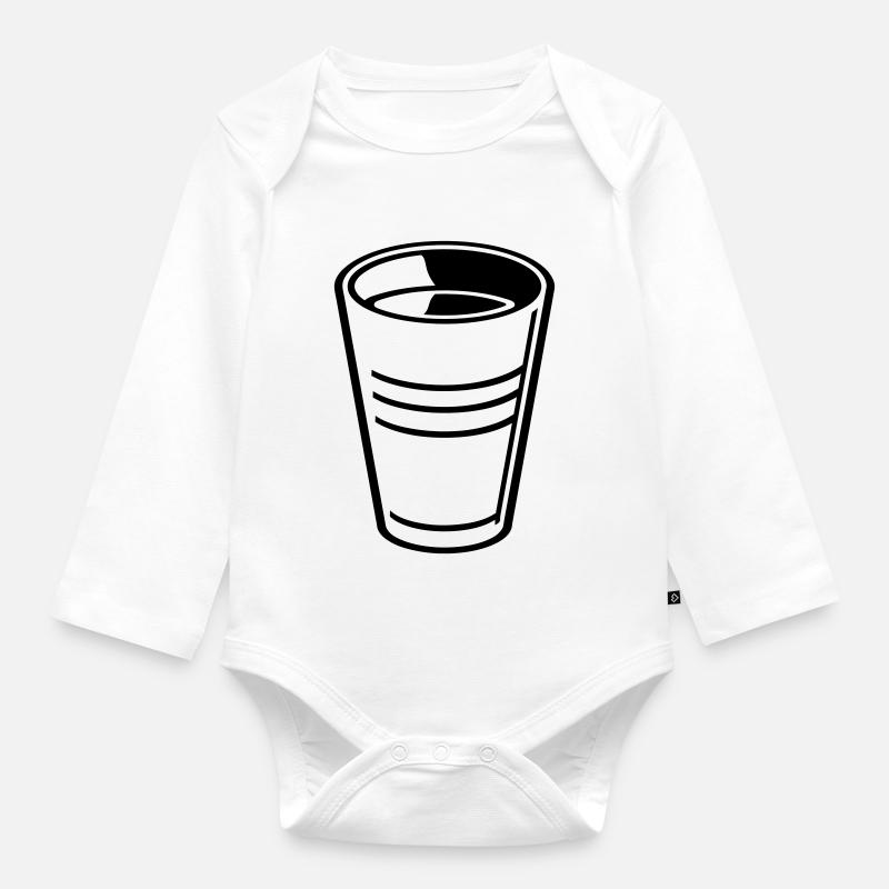 gobelet - Body Bébé bio manches longues - blanc